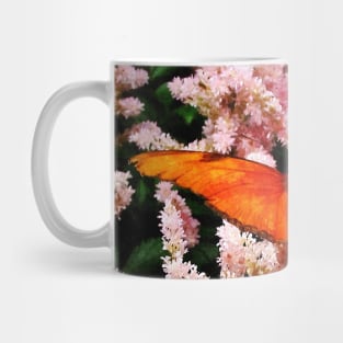 Butterflies - Julia Butterfly on Pink Flowers Mug